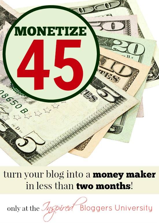 Monetize 45 - Turn your blog into a money maker in less than two months!